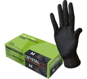 Перчатки нитриловые CRYSTAL PRO черные М (уп. 50 шт/25 пар)