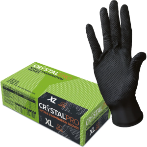 Перчатки нитриловые CRYSTAL PRO черные XL (уп. 50 шт/25 пар)