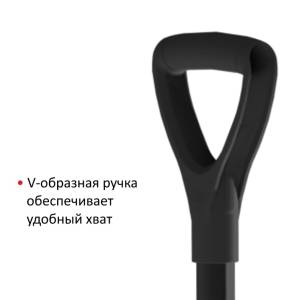 картинка Лопата снегоуборочная  ПЛАСТИКОВАЯ 450х400, черенок сталь матовый черный с рукояткой