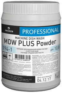 Порошок для маш. мойки посуды (жест. воды 4-12°Ж) MDW PLUS Powder, 1 кг,  PRO-BRITE