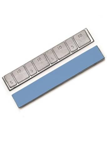 картинка 0052 Pb Clipper Грузики для балансировки колес, самоклеющиеся, свинцовые 60 гр. (4х5 г + 4х10 гр.) синий скотч (уп. 50 шт.) купить