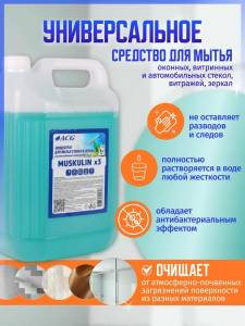 MUSKULIN x3 ACG Концентрат для мытья стекол и зеркал, 5л